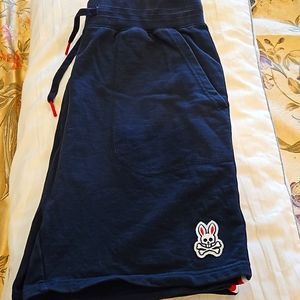 Psycho bunny mens blue cotton stripe short.  Cotton